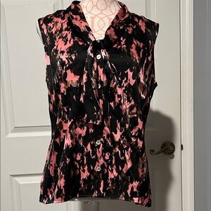Pink and Black Sleeveless Women's Top
